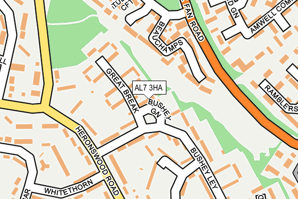 AL7 3HA map - OS OpenMap – Local (Ordnance Survey)