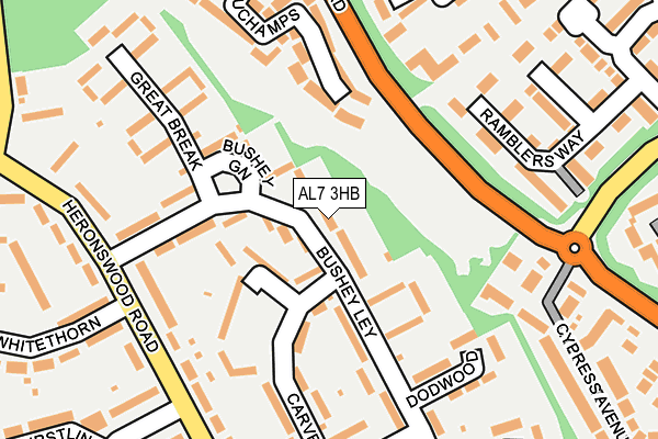 AL7 3HB map - OS OpenMap – Local (Ordnance Survey)