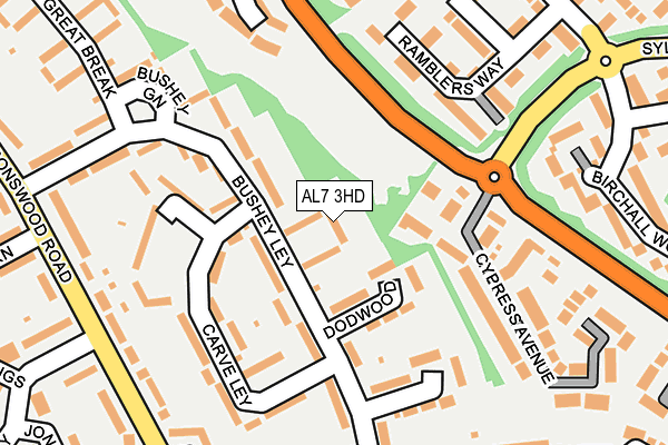 AL7 3HD map - OS OpenMap – Local (Ordnance Survey)