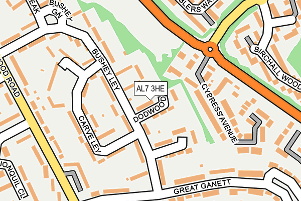 AL7 3HE map - OS OpenMap – Local (Ordnance Survey)