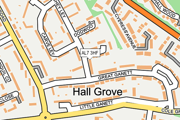 AL7 3HF map - OS OpenMap – Local (Ordnance Survey)