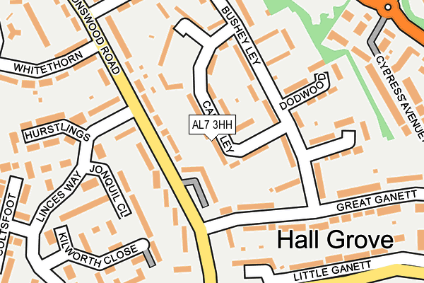 AL7 3HH map - OS OpenMap – Local (Ordnance Survey)