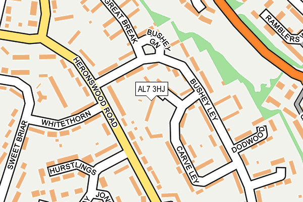 AL7 3HJ map - OS OpenMap – Local (Ordnance Survey)
