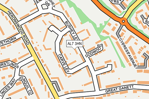 AL7 3HN map - OS OpenMap – Local (Ordnance Survey)