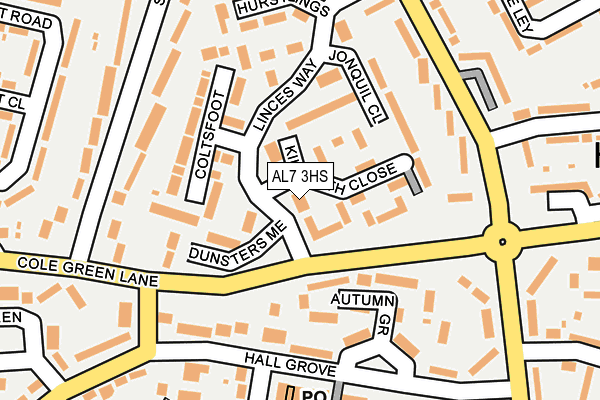 AL7 3HS map - OS OpenMap – Local (Ordnance Survey)