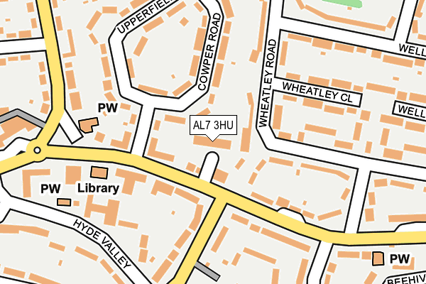 AL7 3HU map - OS OpenMap – Local (Ordnance Survey)