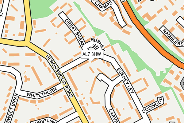 AL7 3HW map - OS OpenMap – Local (Ordnance Survey)