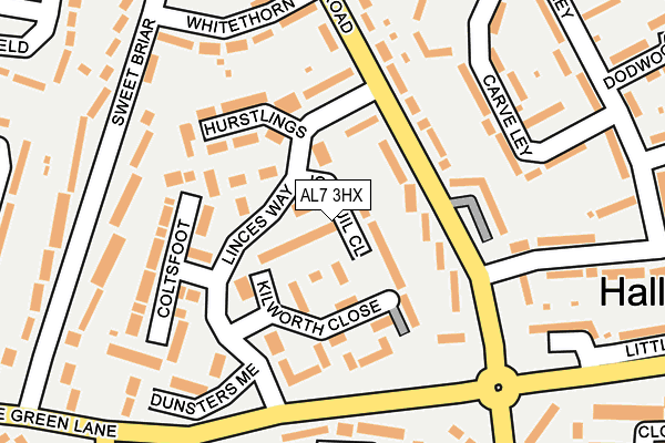 AL7 3HX map - OS OpenMap – Local (Ordnance Survey)
