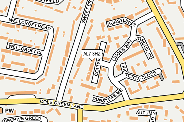 AL7 3HZ map - OS OpenMap – Local (Ordnance Survey)