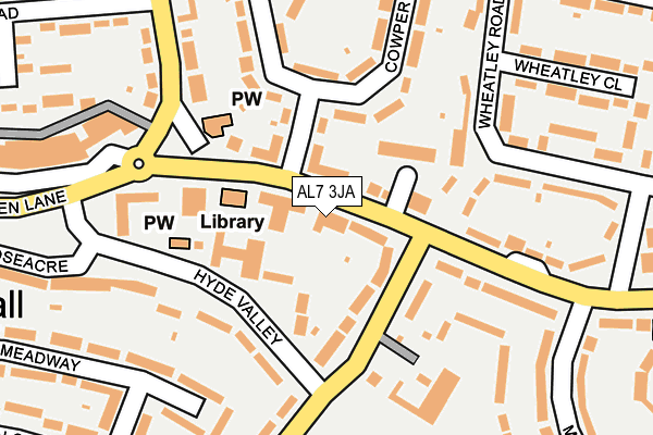 AL7 3JA map - OS OpenMap – Local (Ordnance Survey)