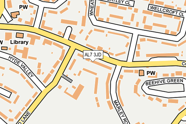 AL7 3JD map - OS OpenMap – Local (Ordnance Survey)