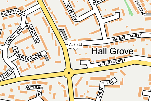 AL7 3JJ map - OS OpenMap – Local (Ordnance Survey)