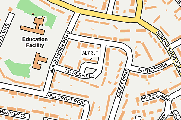 AL7 3JT map - OS OpenMap – Local (Ordnance Survey)