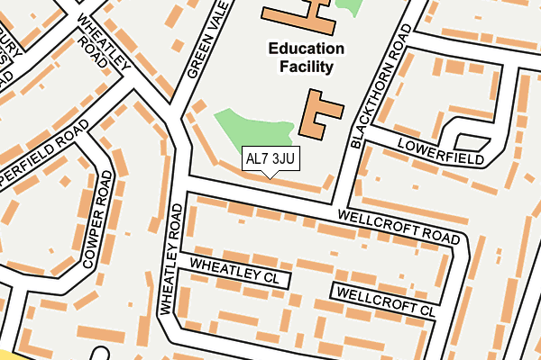 AL7 3JU map - OS OpenMap – Local (Ordnance Survey)
