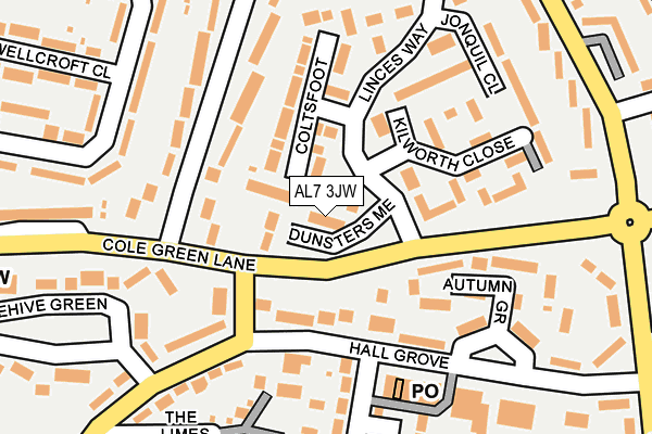 AL7 3JW map - OS OpenMap – Local (Ordnance Survey)