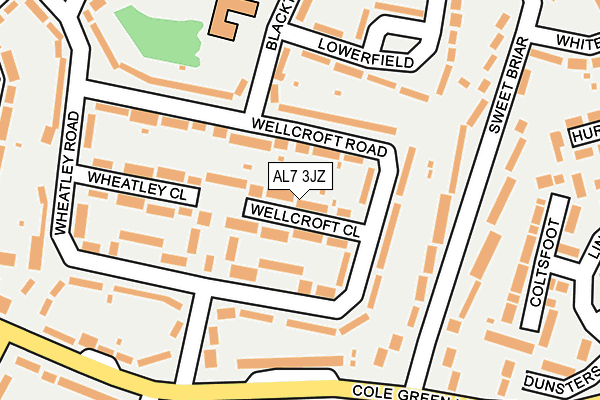 AL7 3JZ map - OS OpenMap – Local (Ordnance Survey)