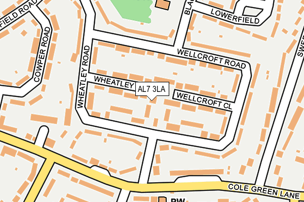 AL7 3LA map - OS OpenMap – Local (Ordnance Survey)