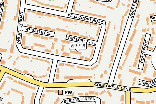 AL7 3LB map - OS OpenMap – Local (Ordnance Survey)