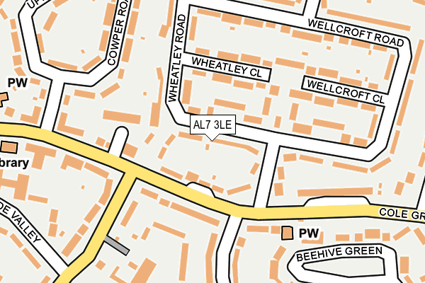AL7 3LE map - OS OpenMap – Local (Ordnance Survey)