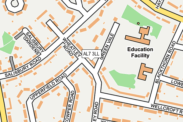 AL7 3LL map - OS OpenMap – Local (Ordnance Survey)