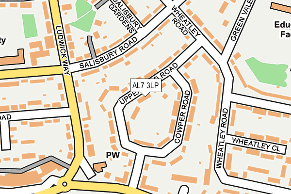 AL7 3LP map - OS OpenMap – Local (Ordnance Survey)