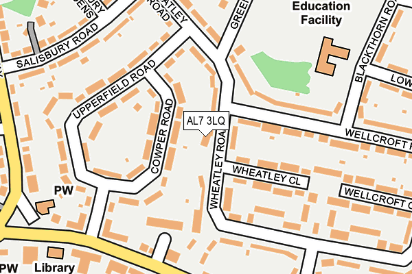 AL7 3LQ map - OS OpenMap – Local (Ordnance Survey)