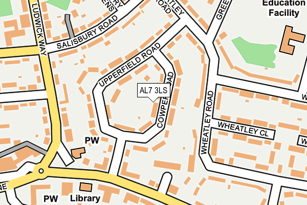AL7 3LS map - OS OpenMap – Local (Ordnance Survey)