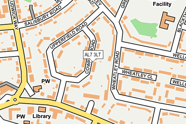 AL7 3LT map - OS OpenMap – Local (Ordnance Survey)