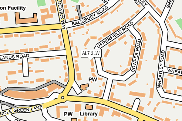 AL7 3LW map - OS OpenMap – Local (Ordnance Survey)