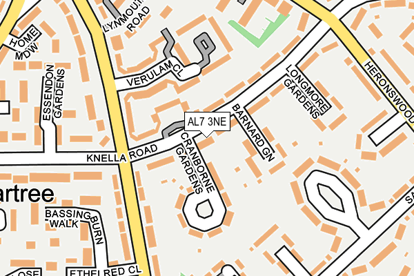 AL7 3NE map - OS OpenMap – Local (Ordnance Survey)