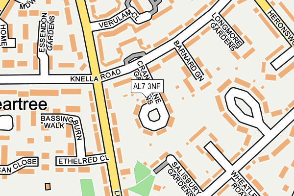 AL7 3NF map - OS OpenMap – Local (Ordnance Survey)