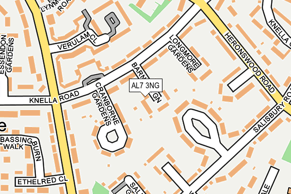 AL7 3NG map - OS OpenMap – Local (Ordnance Survey)