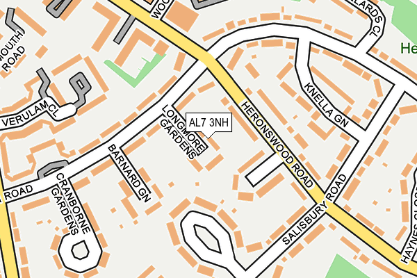 AL7 3NH map - OS OpenMap – Local (Ordnance Survey)