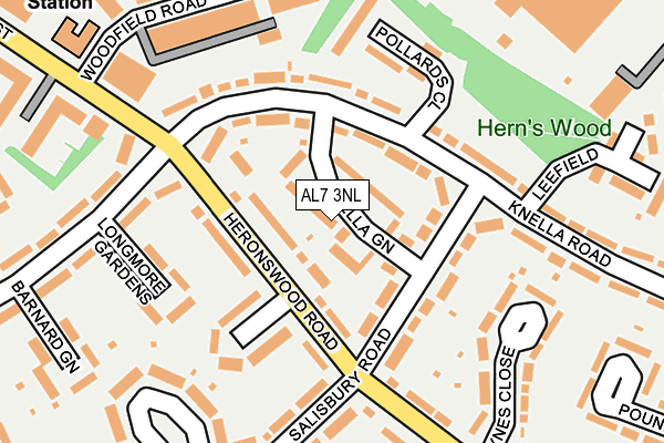AL7 3NL map - OS OpenMap – Local (Ordnance Survey)