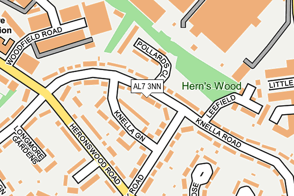 AL7 3NN map - OS OpenMap – Local (Ordnance Survey)