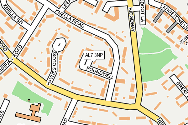 AL7 3NP map - OS OpenMap – Local (Ordnance Survey)
