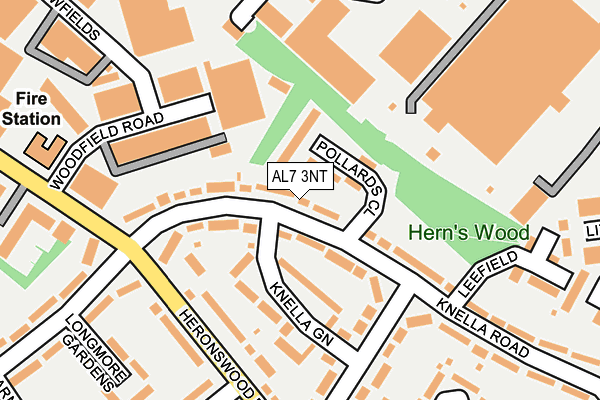 AL7 3NT map - OS OpenMap – Local (Ordnance Survey)
