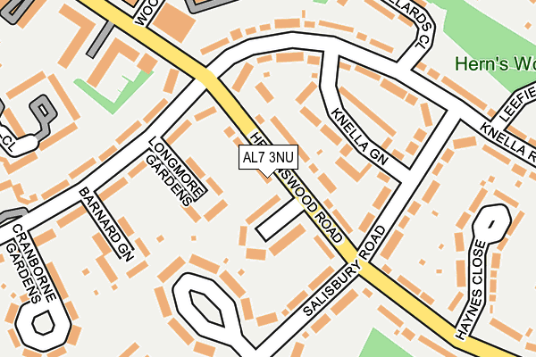 AL7 3NU map - OS OpenMap – Local (Ordnance Survey)