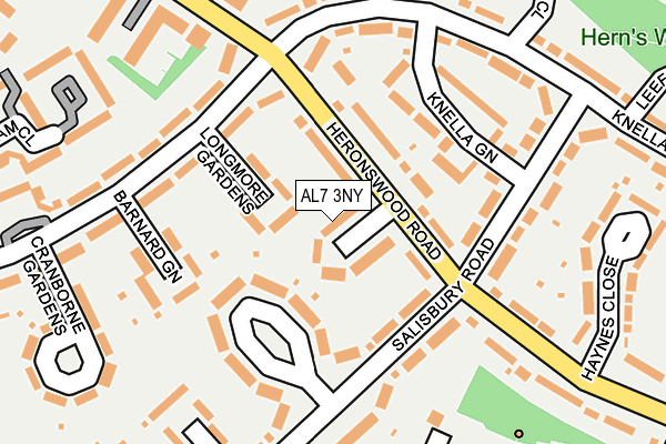 AL7 3NY map - OS OpenMap – Local (Ordnance Survey)
