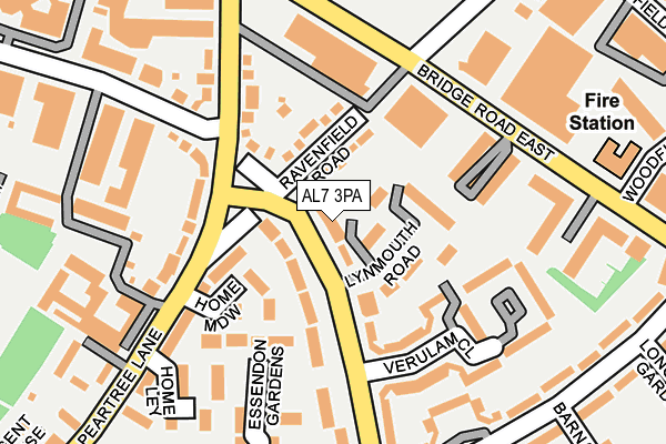 AL7 3PA map - OS OpenMap – Local (Ordnance Survey)