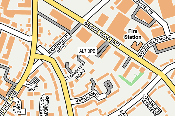 AL7 3PB map - OS OpenMap – Local (Ordnance Survey)
