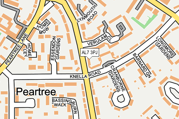 AL7 3PJ map - OS OpenMap – Local (Ordnance Survey)