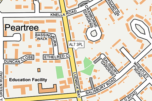 AL7 3PL map - OS OpenMap – Local (Ordnance Survey)