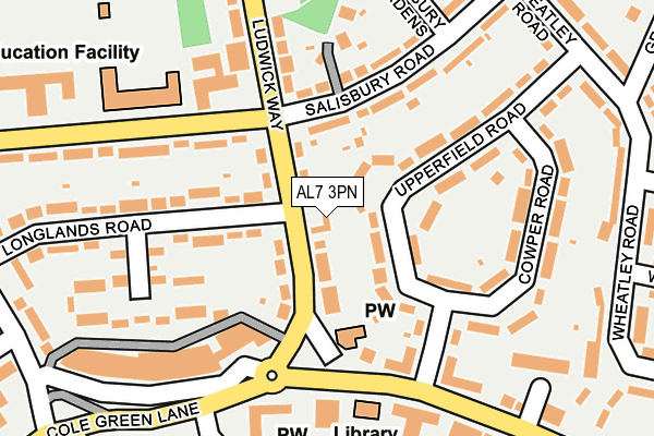 AL7 3PN map - OS OpenMap – Local (Ordnance Survey)