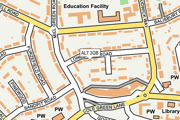 AL7 3QB map - OS OpenMap – Local (Ordnance Survey)