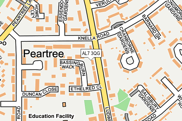 AL7 3QG map - OS OpenMap – Local (Ordnance Survey)