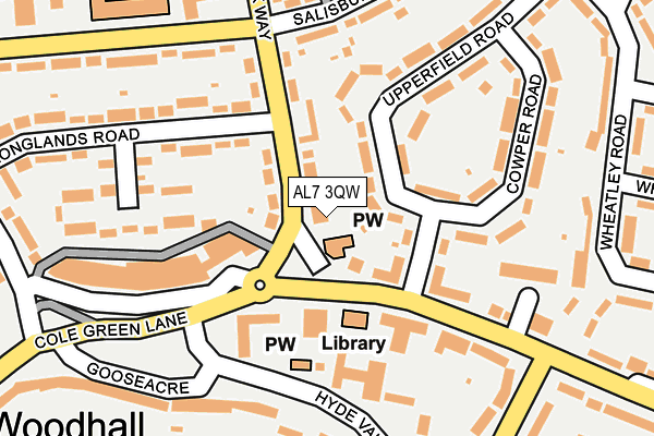 AL7 3QW map - OS OpenMap – Local (Ordnance Survey)