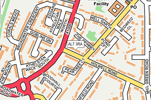 AL7 3RA map - OS OpenMap – Local (Ordnance Survey)