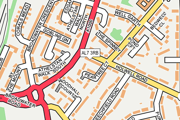 AL7 3RB map - OS OpenMap – Local (Ordnance Survey)