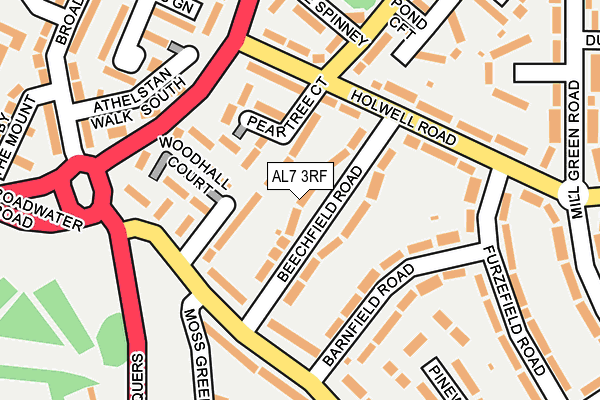AL7 3RF map - OS OpenMap – Local (Ordnance Survey)